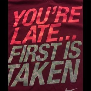 Nike S burgundy running workout